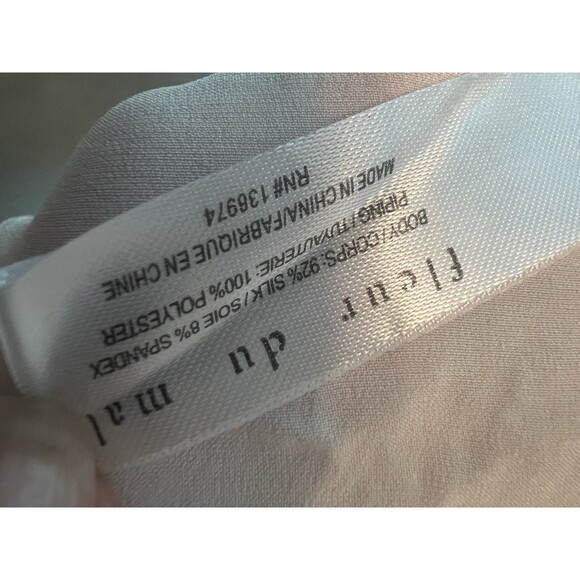 Fleur Du Mal Wide Leg Tuxedo Pants High Rise Size XS Ivory / Black  $395 - Picture 7 of 8